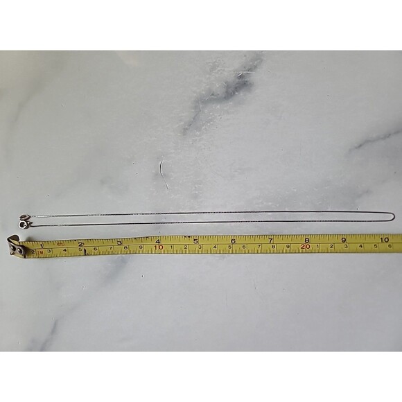 925 Sterling Silver Box Chain Necklace Vintage Italy - Picture 10 of 10